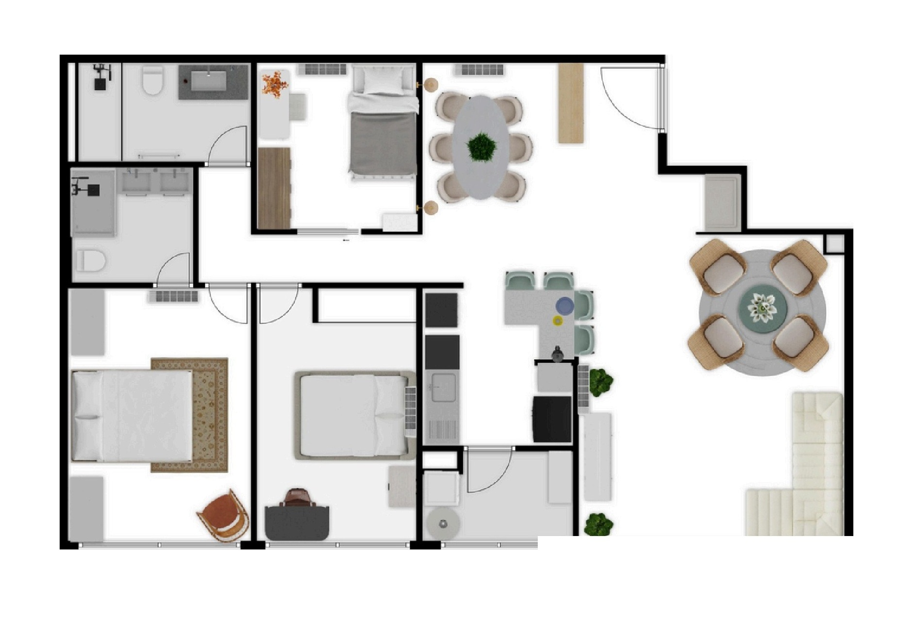 Planta novo layout — T2+1